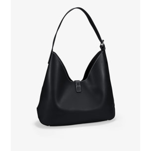 Bolso de hombro negro con bolsa interior