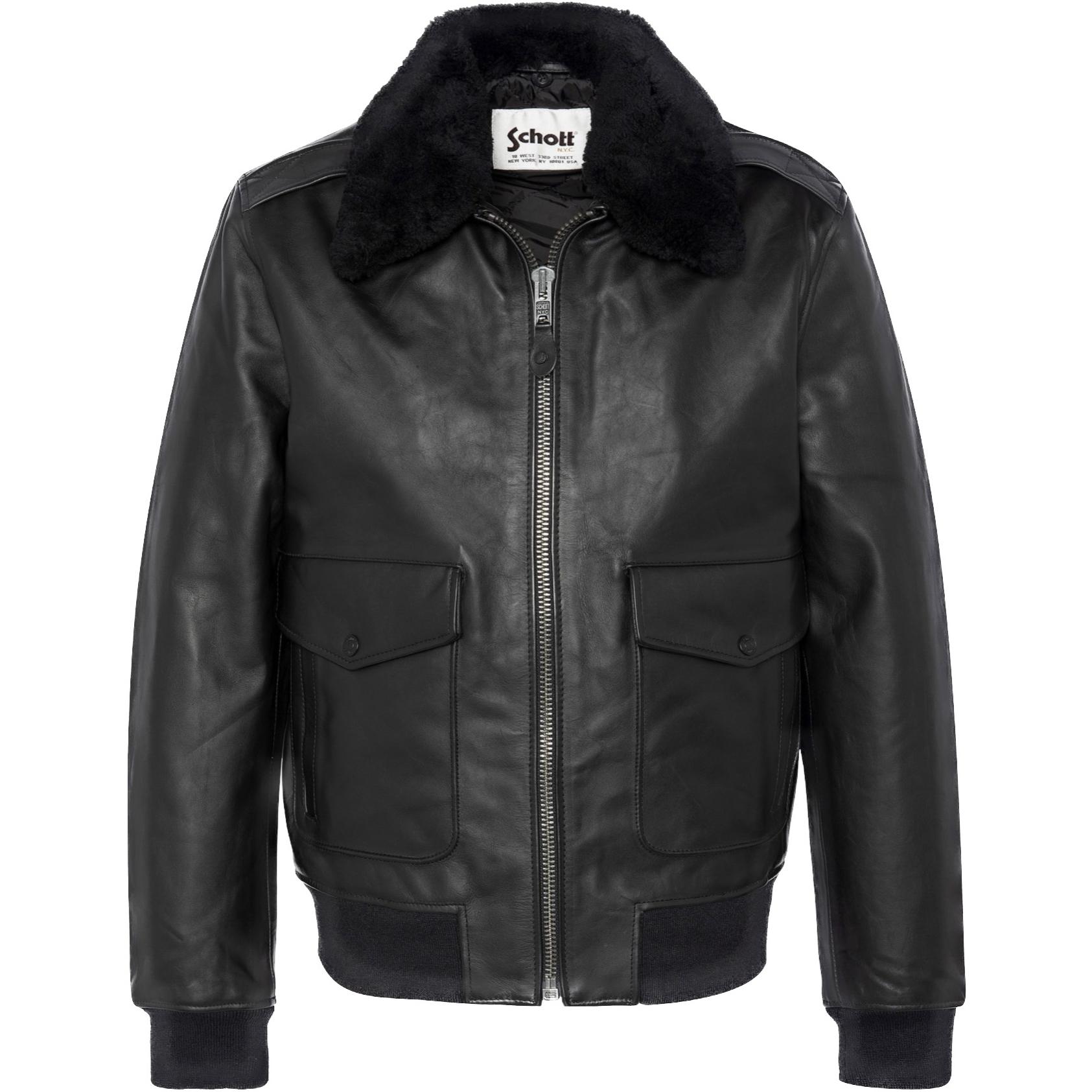 LCFLYW22X PILOT JACKET WITH SHEEPSKIN COLLAR COWHIDE Nero