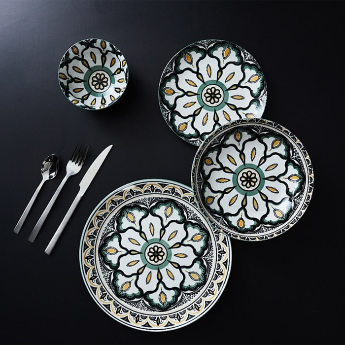 Coupelle - HOME DECO FACTORY - Mandala - Verte - D12cm