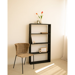 Estantería de madera maciza tono negro con 3 estantes Alto: 146 Largo: 80 Ancho: 20