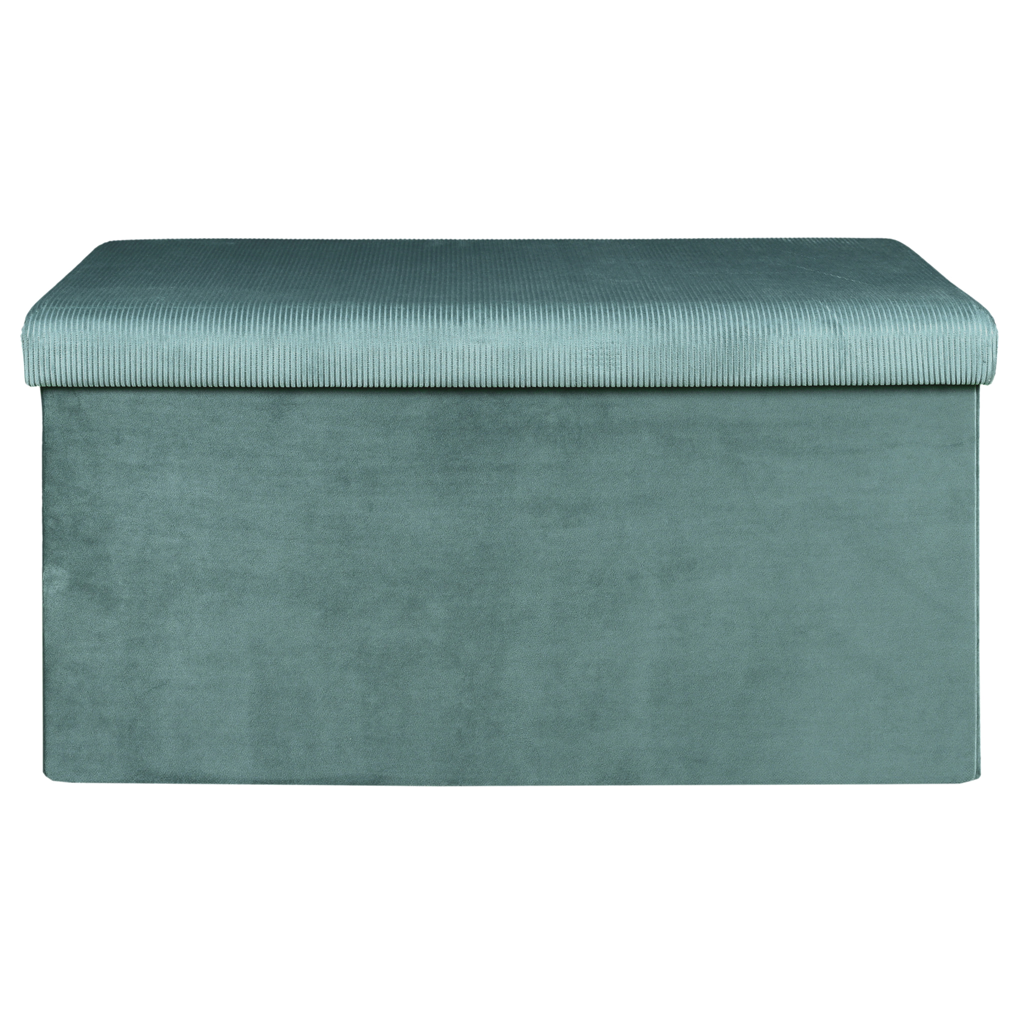 Coffre Banc Pliable Velours Cotele Giulia Bleu