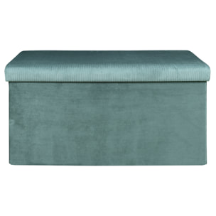 Coffre Banc Pliable Velours Cotele Giulia Bleu