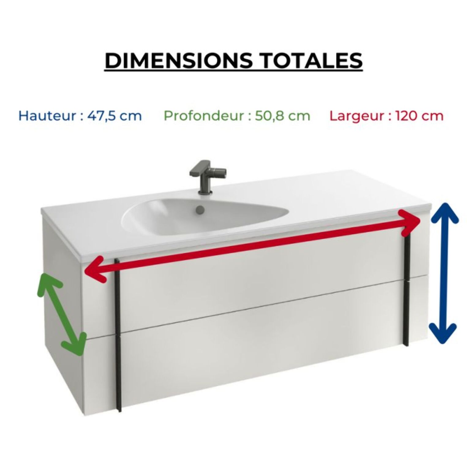 Meuble vasque Nouvelle Vague blanc