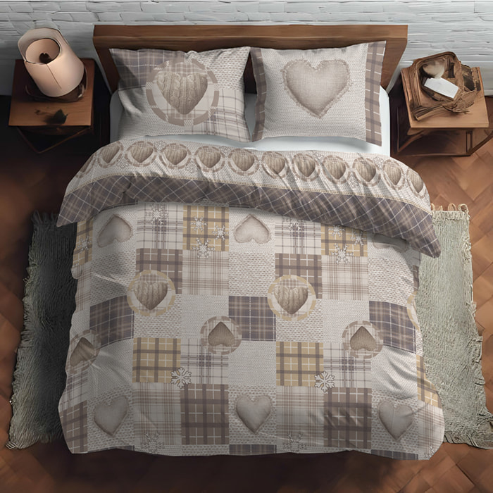 Parure copripiumino mountain love beige