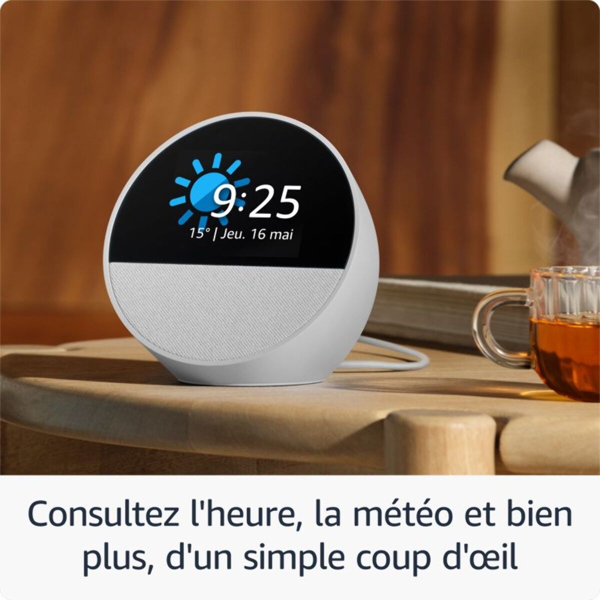 Assistant vocal AMAZON Echo Spot 2024 Blanc