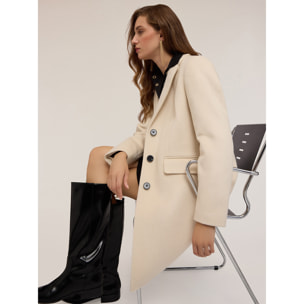 Motivi - Abrigo de mezcla de lana tejido - Blanco