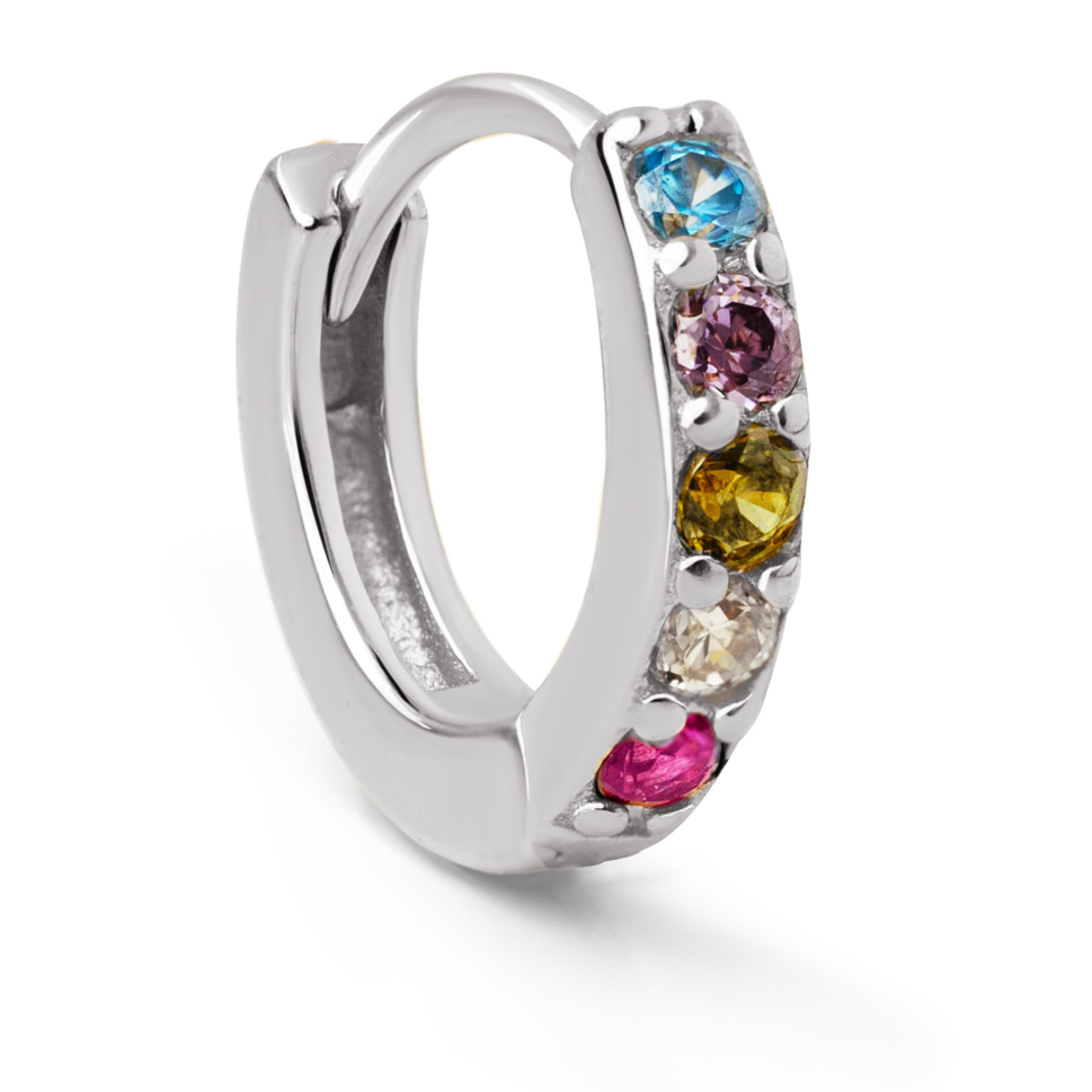 Pendiente Suelto Aro Cleo M Colors Plata