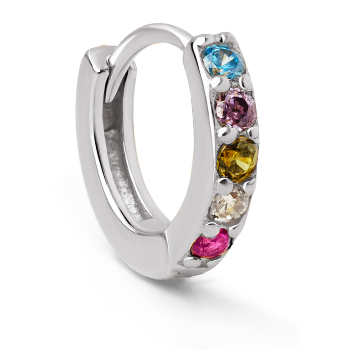 Pendiente Suelto Aro Cleo M Colors Plata