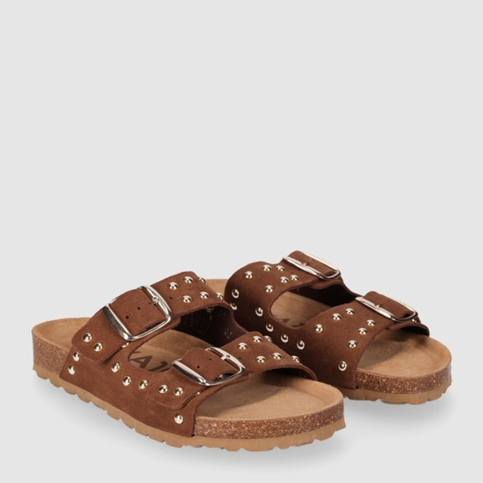Sandalias de Serraje - Nogal - Tacón: