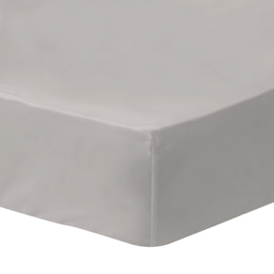 Drap-housse uni en coton, COTON LAVÉ