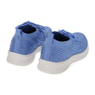Slip-on celesti con strass