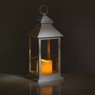 Lampe décorative Tomasucci LANTERN 30,5, en plastique et verre, blanc, 13,5 × 13,5 × 30,5 cm