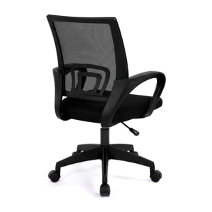 Silla de escritorio con respaldo transpirable en negro 84-94 cm Nika Negro