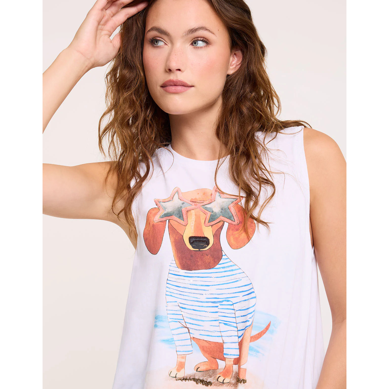 Camiseta Teckel Sin Mangas Blanco - Minusi