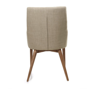 Chaises en tissu beige et bois foncé (lot de 2) SHANA