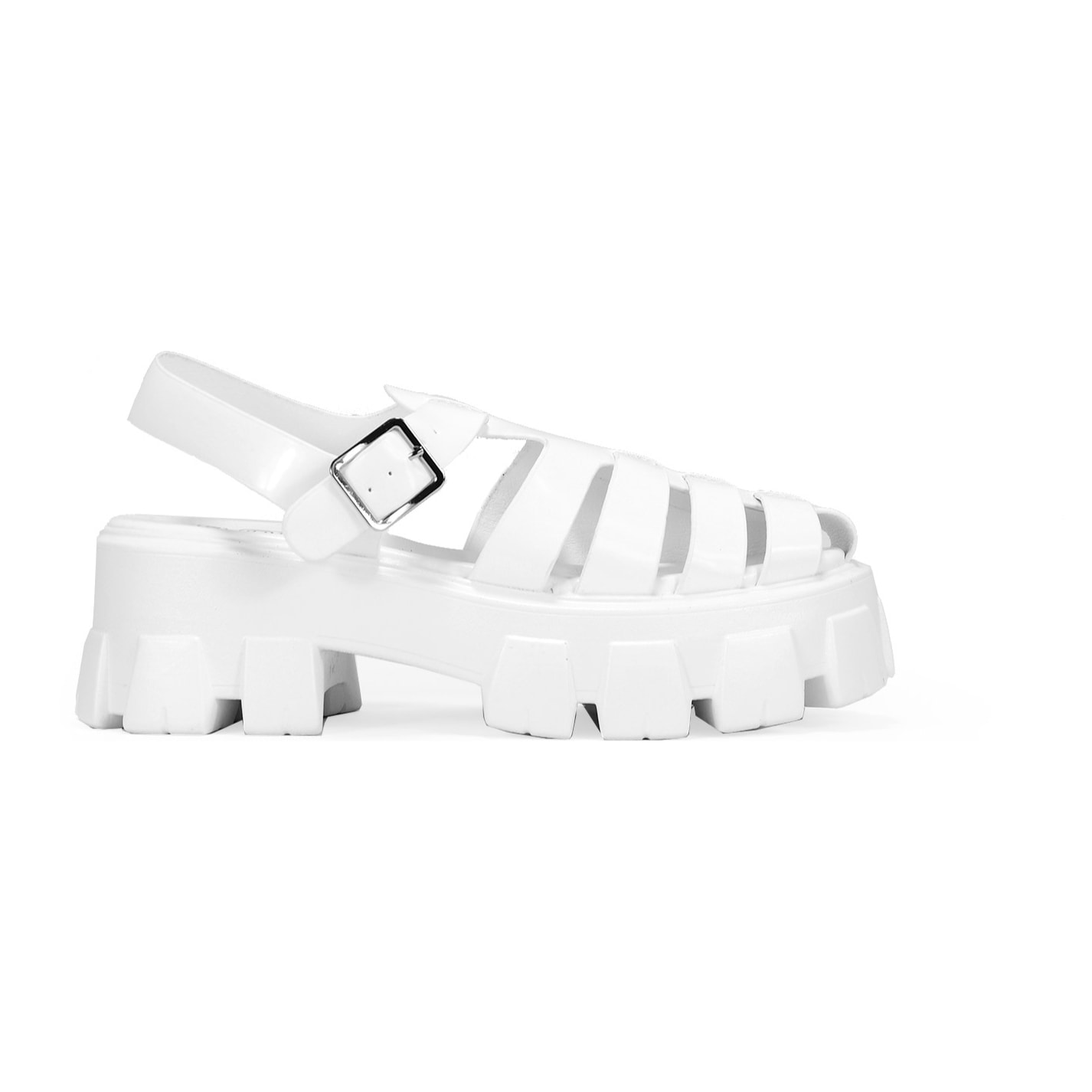 Sandalias cangrejeras blancas con plataforma