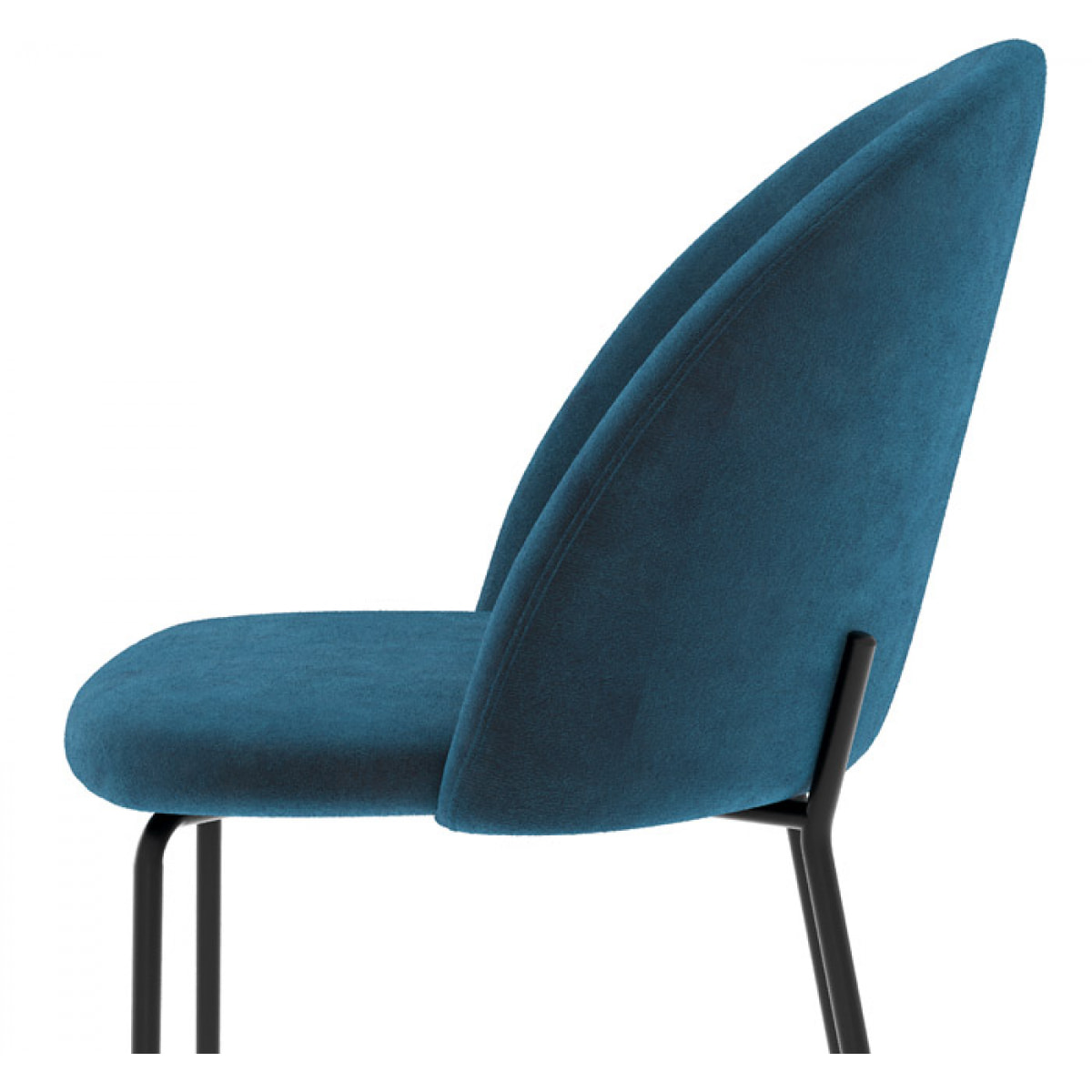 Chaise Karl en velours bleu foncé (lot de 2)