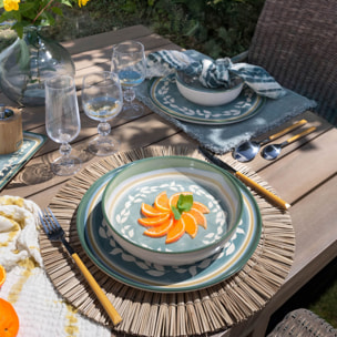 Lot de 6 coupelles en faïence verte 20cm CAPRIA