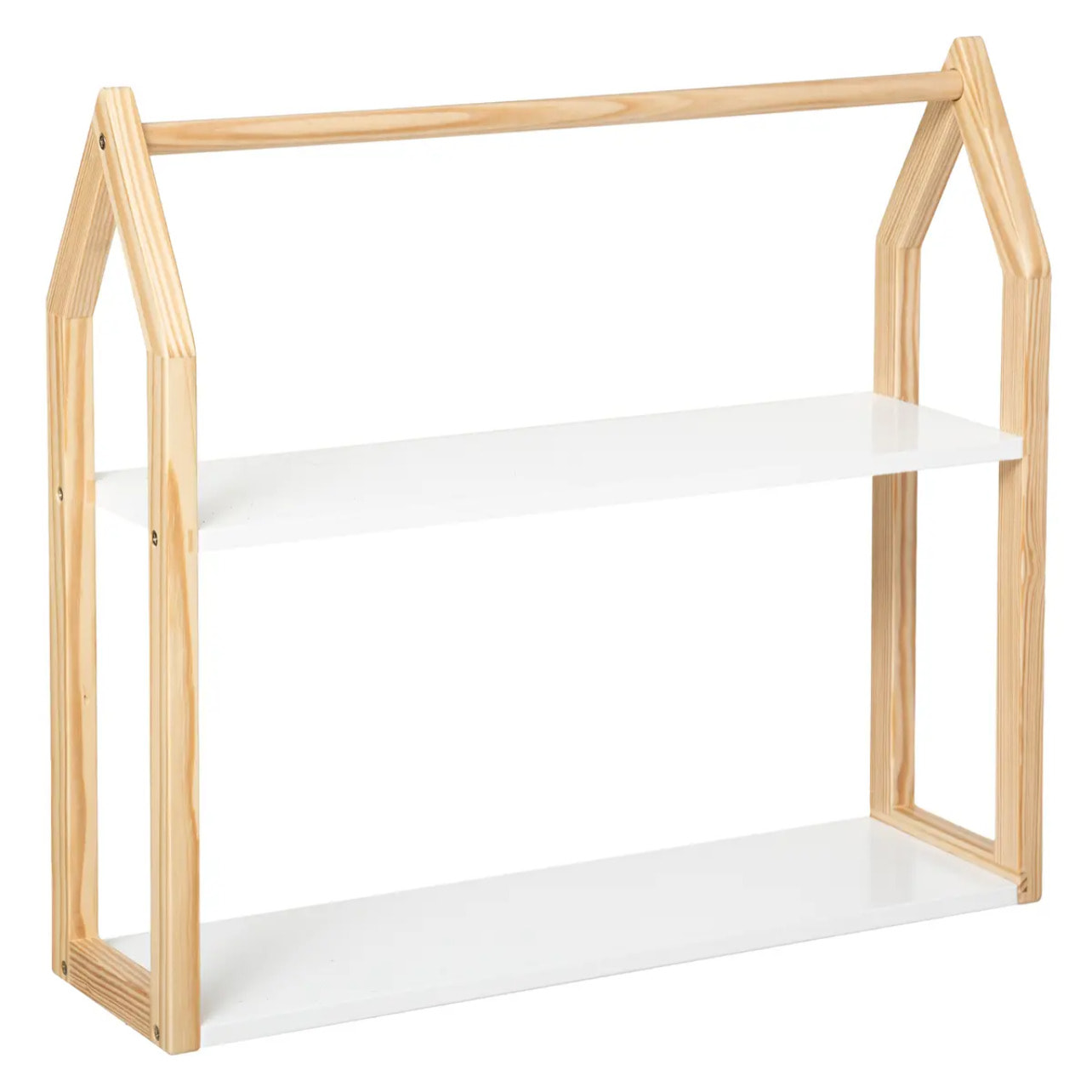 Étagère enfant "Maison" - blanc & bois H51 cm