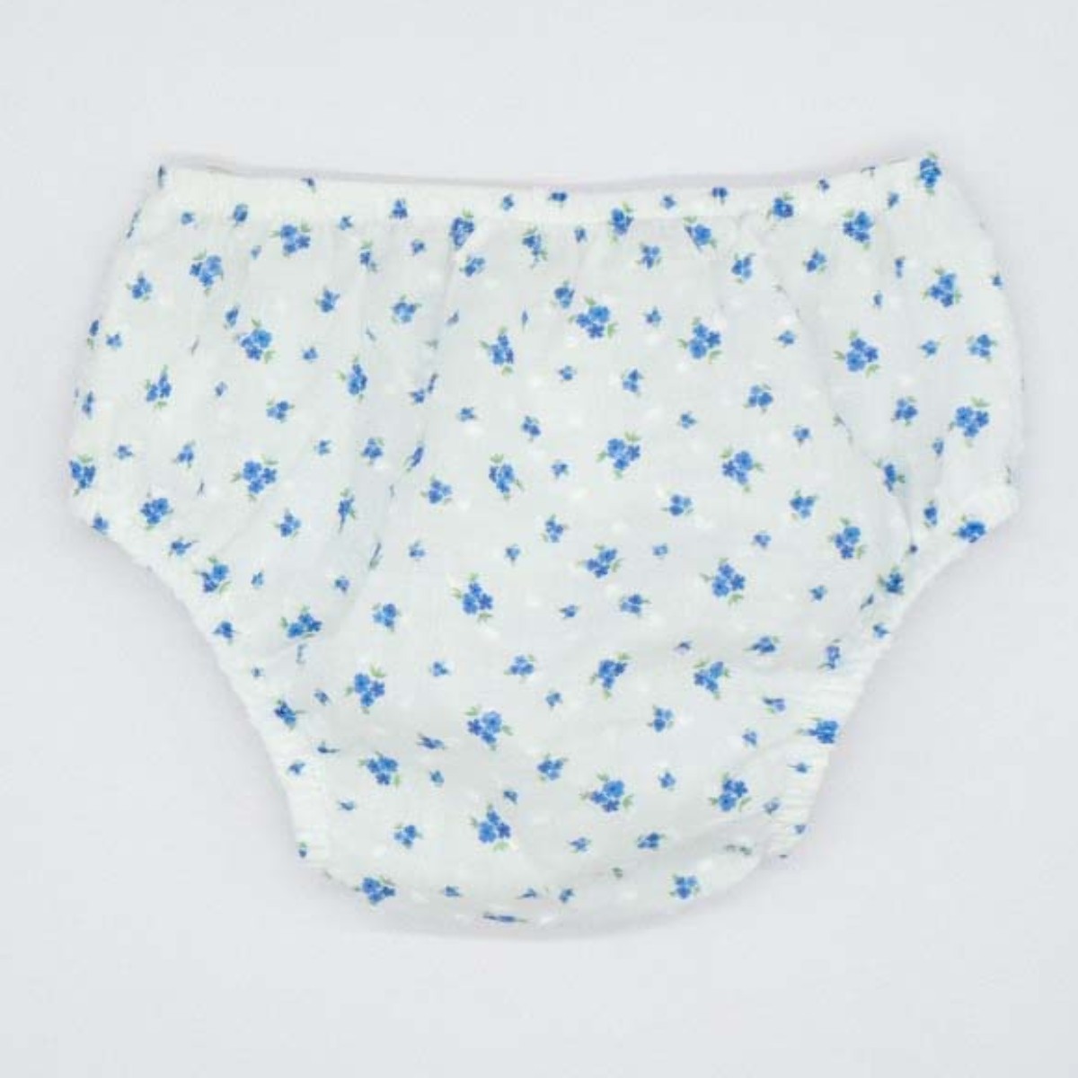 CUBREPAÑAL PLUMETI FLORES AZUL Y BLANCO