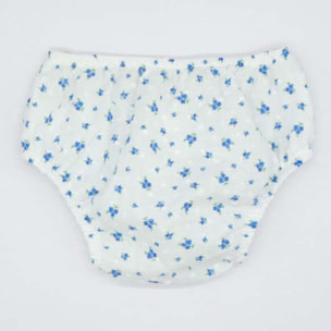 CUBREPAÑAL PLUMETI FLORES AZUL Y BLANCO