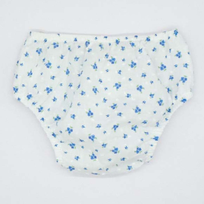 CUBREPAÑAL PLUMETI FLORES AZUL Y BLANCO