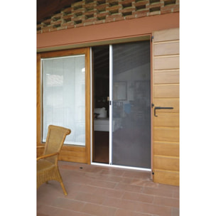 Zanzariera Universale Scorrimento Orizzontale Per Porte Portafinestra Balconi A Rullo Avvolgibile Telaio Alluminio In Kit Colore Bianco 150 x 250 cm