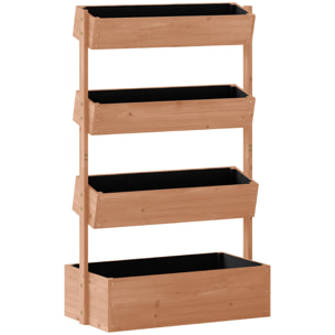 Jardinière bois pré-huilé 4 niveaux dim. 85 x 45 x 140 cm