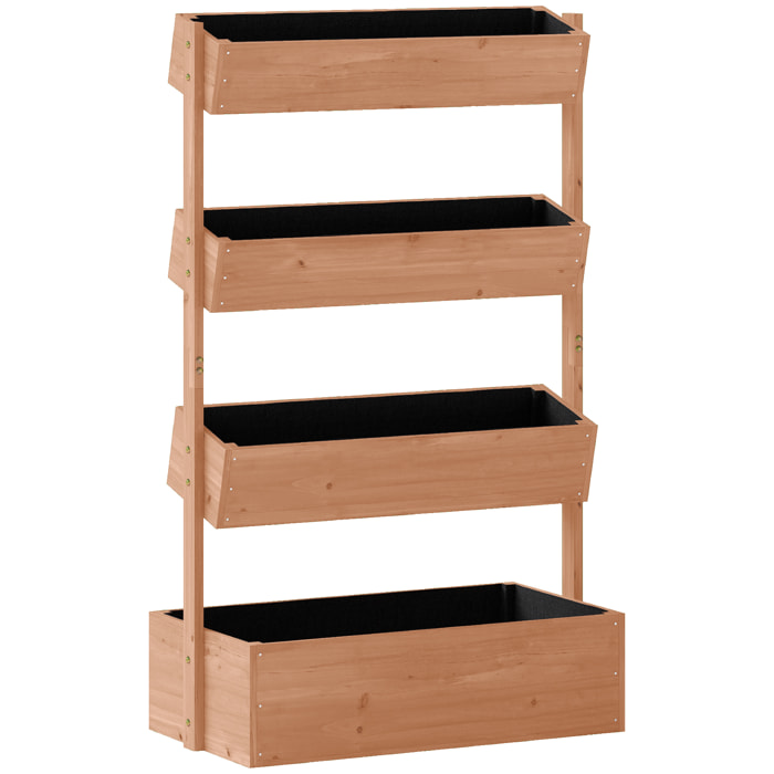 Jardinière bois pré-huilé 4 niveaux dim. 85 x 45 x 140 cm