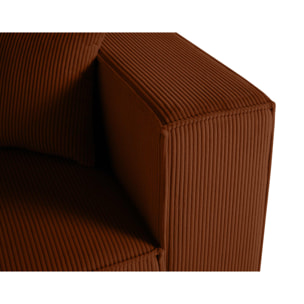 Arty - module d'assise droit - en velours côtelé - Terracotta