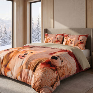 Parure Copripiumino in 100% Cotone con Federe Coordinate, Morbida e Traspirante, Certificata OEKO-TEX, Fantasie Moderne per Camera da Letto