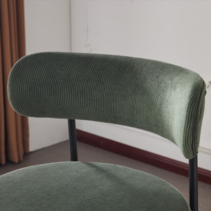 Lot de 2 tabourets de bar en velours côtelé - EVORA