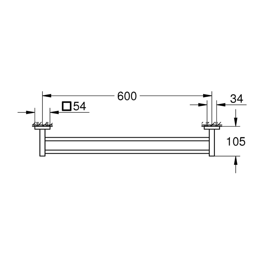 GROHE Start Cube - Double barre porte-serviettes - Finition Chromée 41104000