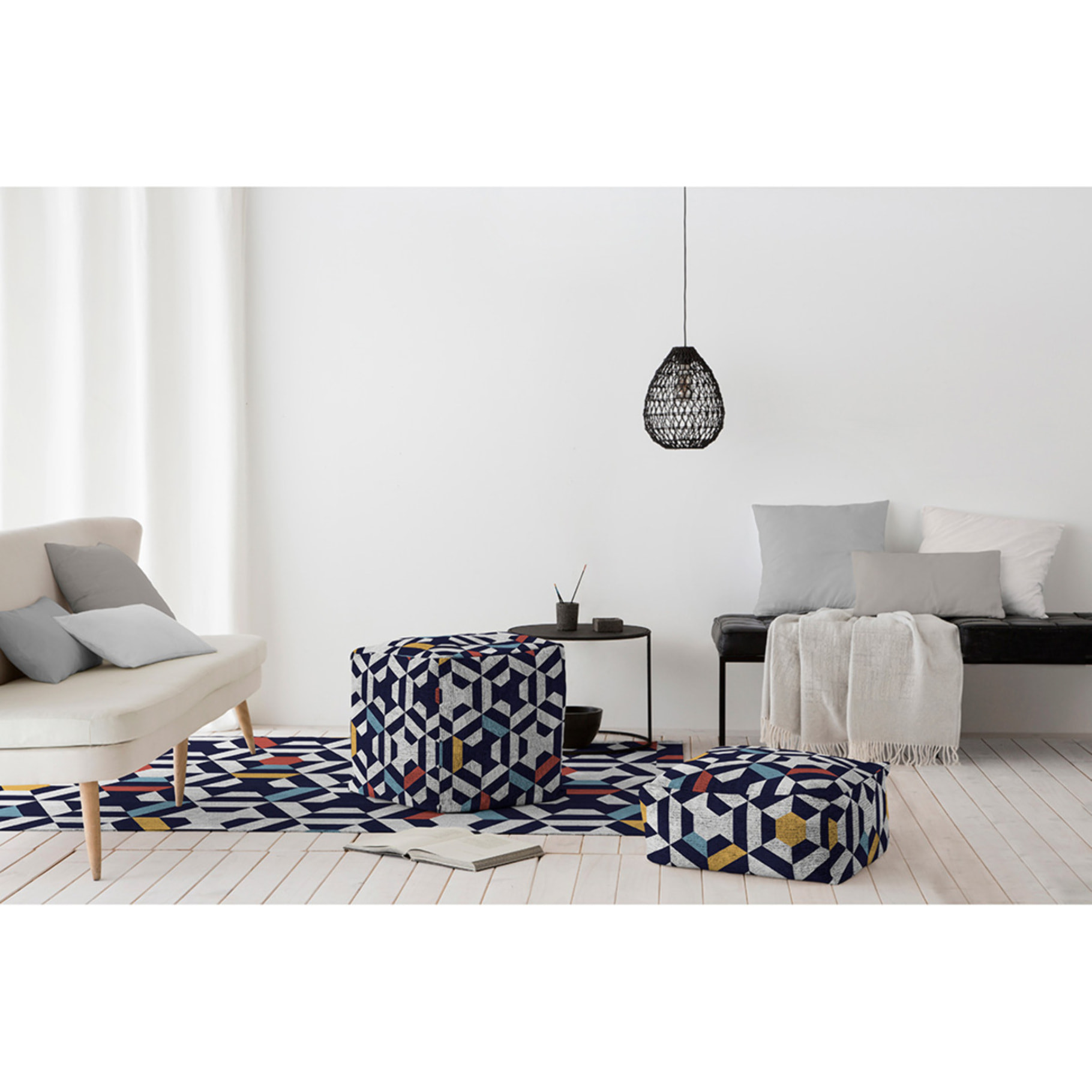 Pouf amovible en coton NAF NAF TWIST