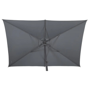Parasol droit rectangulaire "Loompa" ardoise 3x2m en aluminium