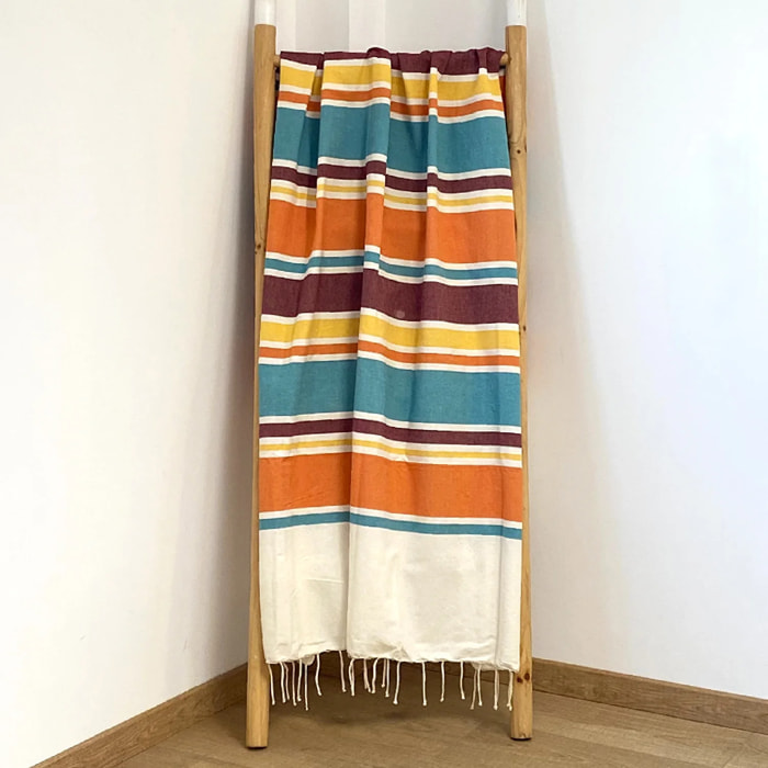 Fouta plate traditionnelle L - Helios Orange - 190g/m²