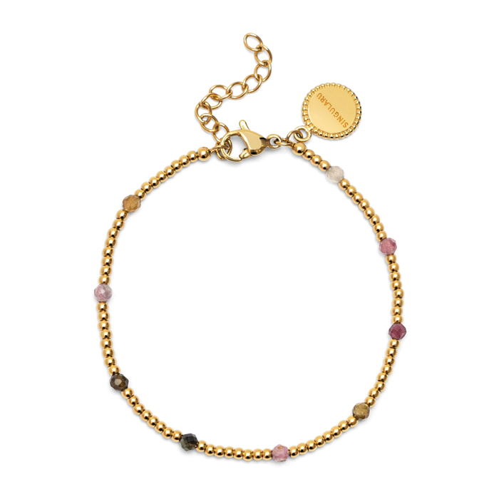 Pulsera Tourmaline Dream Acero Baño Oro