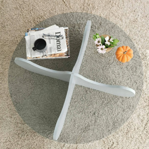 Tavolino da salotto Willow, Tavolo basso da caffè, Portariviste per divano, Ripiano da soggiorno, 90x90h30 cm, Bianco
