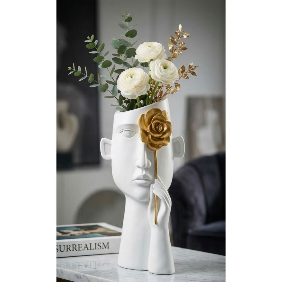 VASO FACE C/FIORE CM 14X13X27