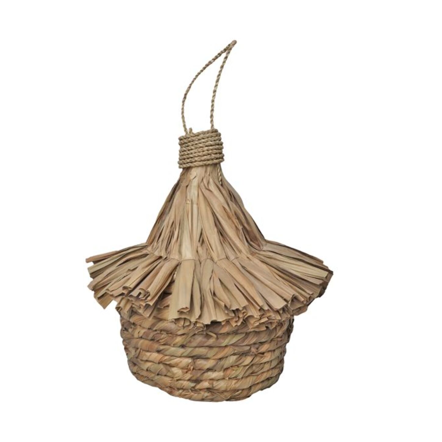 Grand nichoir pour oiseaux D. 43 cm en feuilles de pandan - NID