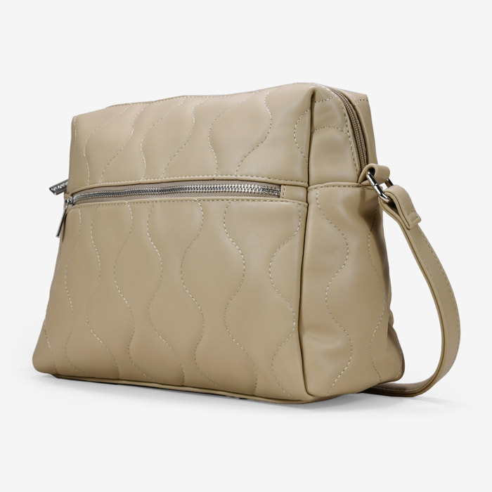 Bolso bandolera beige con cremallera