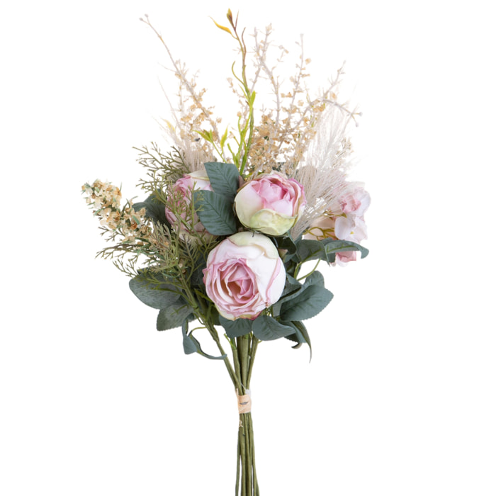 Bouquet Rose Inglesi - Pezzi 3 - Colore: Multicolore - 18xH50x17cm - Bianchi Dino -