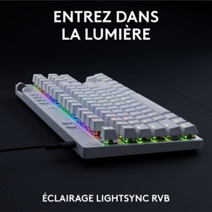 Clavier gamer LOGITECH G Pro X TKL Rapid Blanc