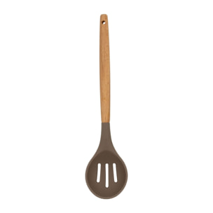 Cuillère ajourée en silicone et manche en bois  ELIOTT