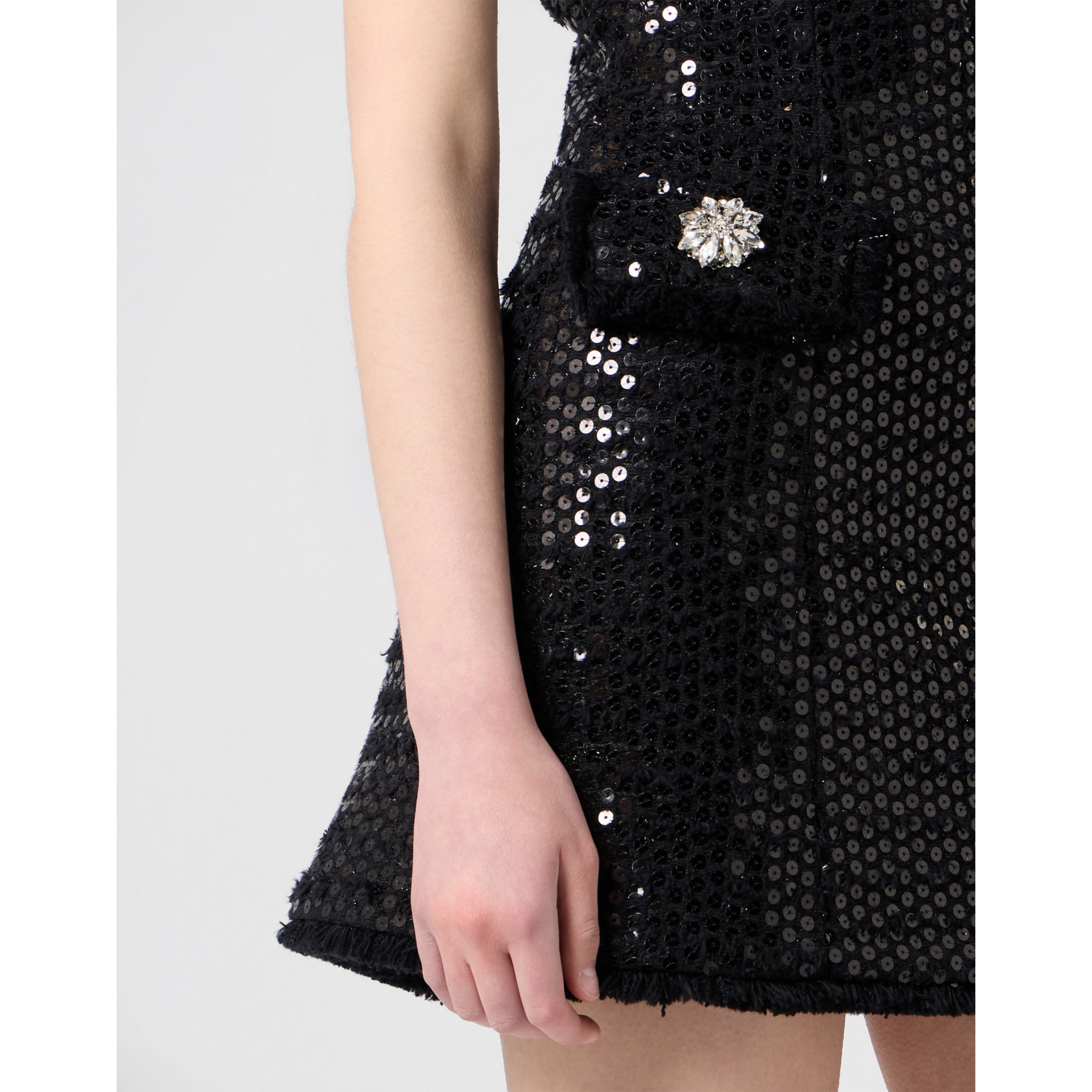 PHILIPP PLEIN Tweed Mini Dress Paillettes