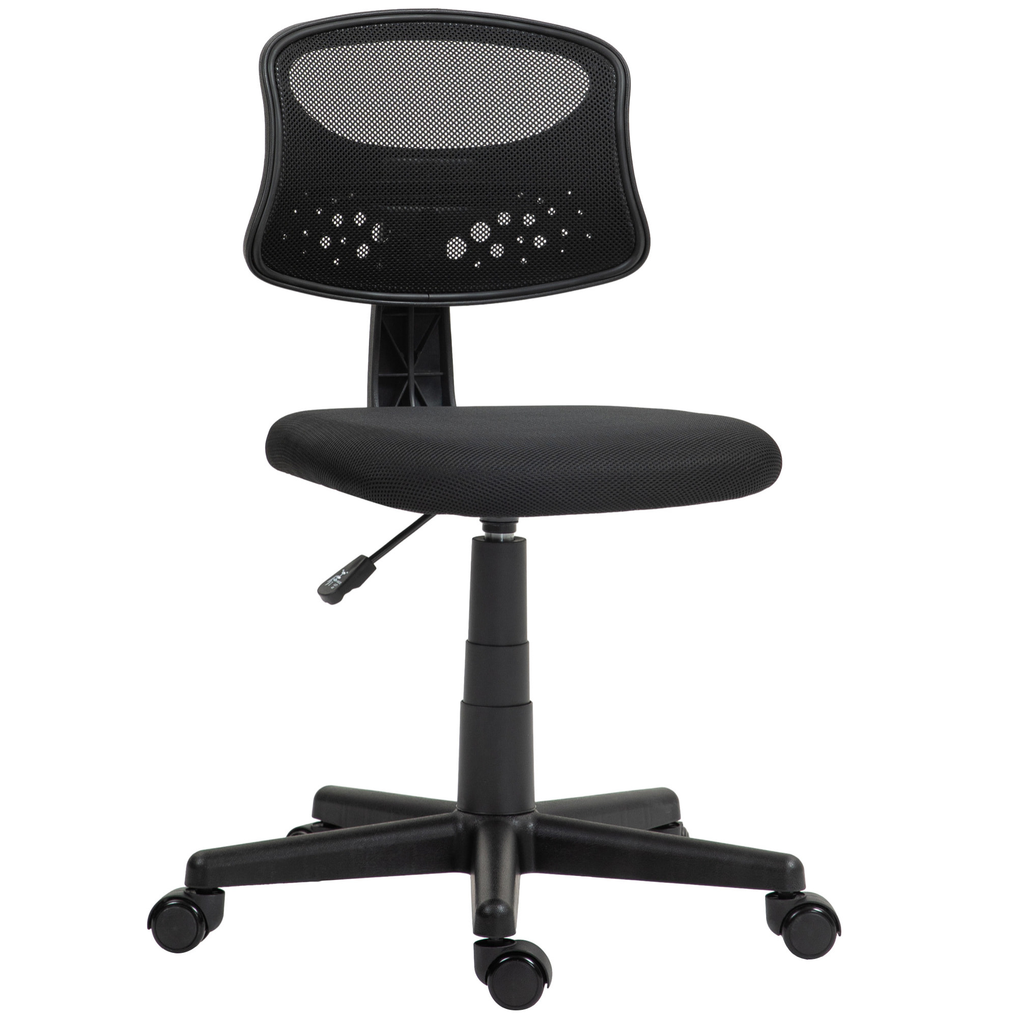 Silla de Oficina sin Brazos Silla de Escritorio Giratoria con Respaldo de Malla Transpirable Altura Ajustable Silla de Despacho Carga 120 kg Negro