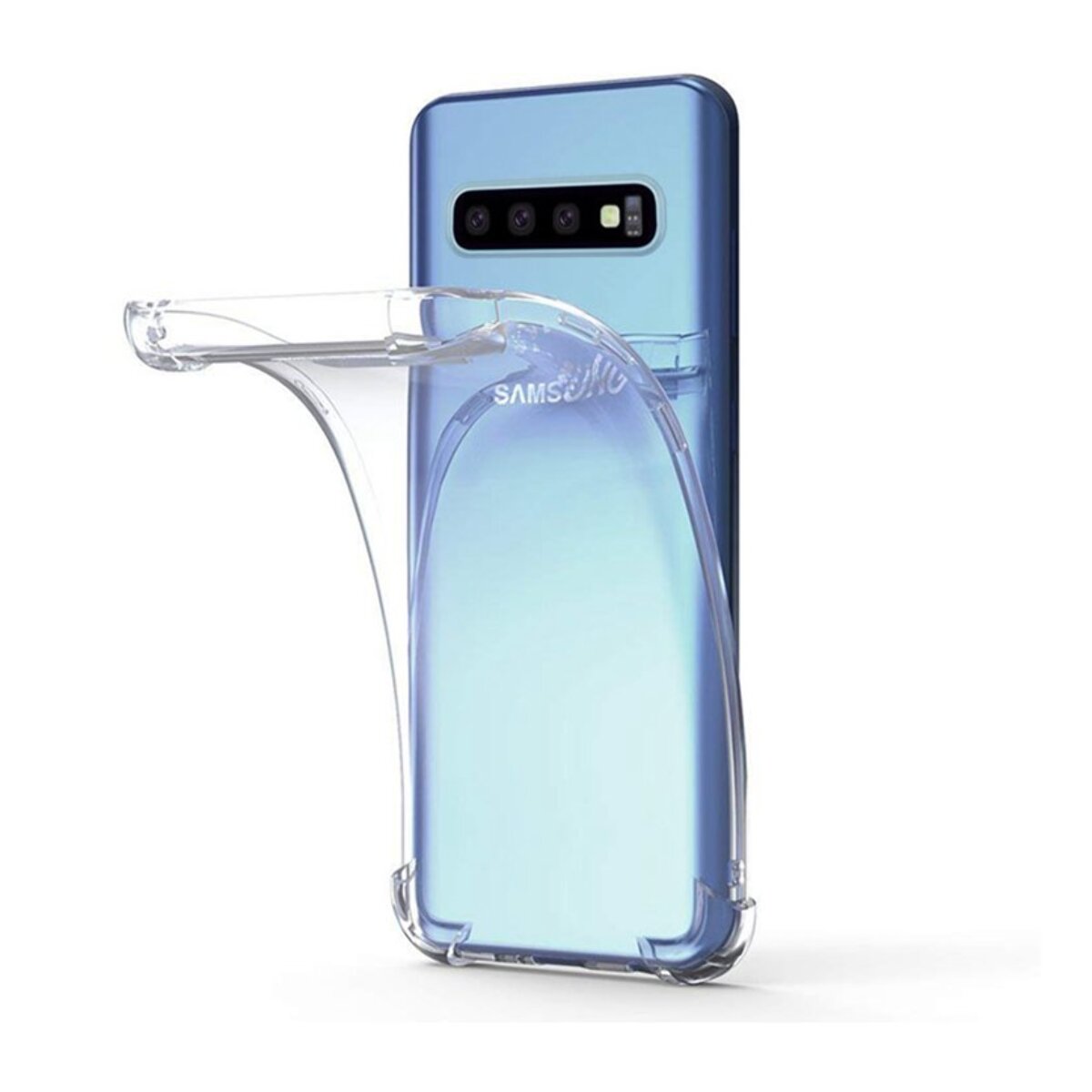 Coque Samsung Galaxy S10 Plus Antichoc Silicone + 2 Vitres en verre trempé Protection écran