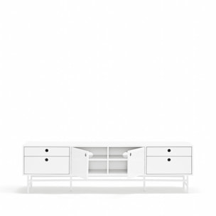 Mueble de televisión Punto 2 puertas y 4 cajones blanco