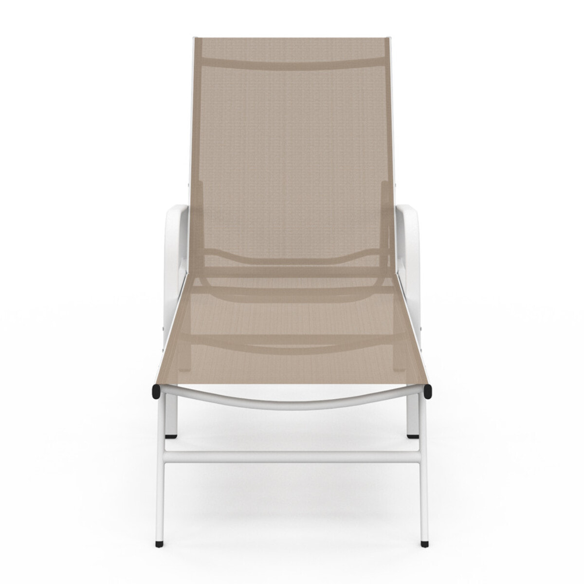 Transats inclinables 5 positions en textilène beige - lot de 2