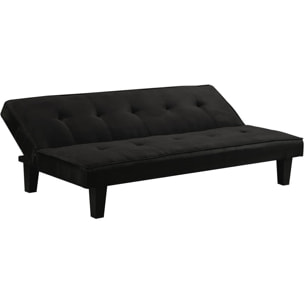 CANAPÉ CLIC-CLAC JOHN - 179 x 91 x 79 cm - 3 places - Noir